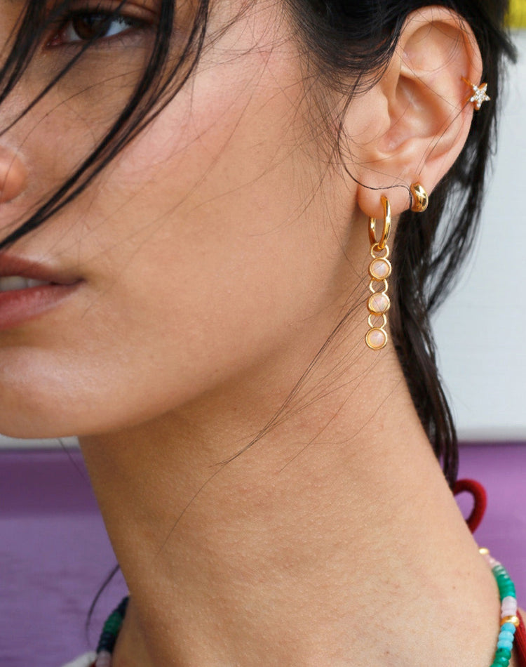 Opal Stacking Earring Charm in Gold